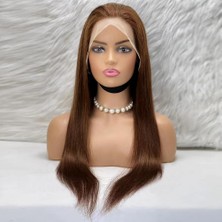 Peruk Market Düz Front Lace Gerçek Tül Peruk - Açık Kahve - 70-75CM