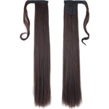 Peruk Market Bağlamalı Düz At Kuyruğu - Koyu Kahve