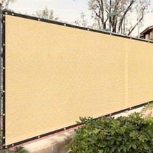 Krem Gölgelik File -95LIK Çit Filesi – Siyah Şeritli Halkalı - 1 Metre x 9 Metre