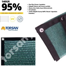 Bahçe Çit Brandası – 95LIK Gölgelik File - 140GR – Şeritli Halkalı – Yeşil - 2 Metre x 100 Metre