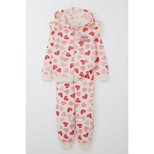 Breeze Kız Bebek Eşofman Takım Kalp Rüyası Omuzu Fırfırlı 9 Ay-3 Yaş, Krem