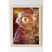 Guardians Of The Galaxy Roket Rakun Çerçeveli Tablo - Galaksinin Koruyucuları Film Posteri Tablo
