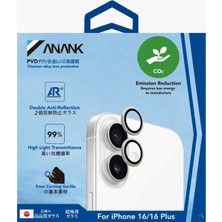 Anank Iphone 16 2x Anti Reflektif Titanyum Kaplama Lens Koruyucu Siyah
