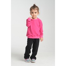 Kız Çocuk Oversize Bisiklet Yaka Basic Sweatshirt