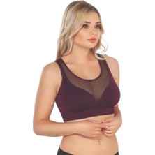 Bordo Emay 4028 Seamless Tül Toparlayıcı Sütyen Korse