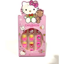 Sanrio Çoçuk Takma Tırnak Yapışkanlı Çoçuklar Için Takma Tırnak Kız Çoçuk Takma Tırnak - 12 Li