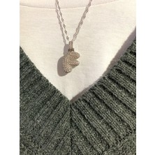 316L Çelik Zincirli Zirkon Taşlı Gümüş Renkli Harfli Kolyeler S,e,a,m,b,t,n,d,k,c,f,r,g,h,y,z,l,ı