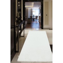 Decofloor Halı Microfiber Krem Dokuma Halı Yumuşak Dokulu Puffy Halı Shaggy Kalitesinde Ultra Konfor