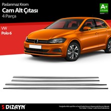 S-Dizayn VW Polo MK6 Krom Cam Çıta 4 Prç. 2017-2021