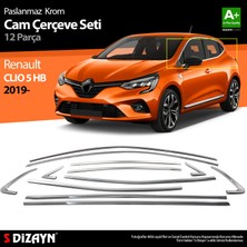 Renault Clio 5 Krom Cam Çerçevesi 12 Prç. 2019 Üzeri A+ Kalite