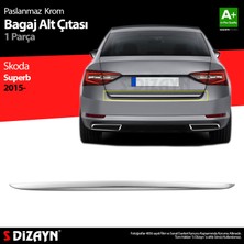 S-Dizayn Skoda Superb Krom Bagaj Alt Çıtası 2015-2023 Şık Tasarım ve Paslanmaz Krom Malzeme