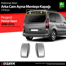 Peugeot Partner Tepee Krom Arka Cam Açma Menteşe Kapağı 2 Prç 2008-2018