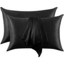 Siyah Renkli 100% Ipek Yastık Kılıfı ( 50 cm 70 Cm)