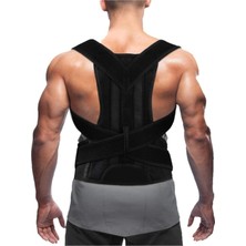 Unisex Siyah Medikal Balenli Ortopedik Kifozskolyoz Korsesi Dik Duruş Aparatı Dik Durmak Için Korse