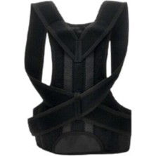 Unisex Siyah Çift Balenli Dik Duruş Kamburlukönleyici Ortopedik Bel Sırt Omuz Korsesi