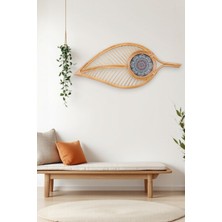 Ocean Point Bohem Ahşap Yaprak Duvar Dekoru Doğal El Işçiliği ile Minimalist Tasarım Duvar Süsü (95 cm )