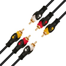 3 Rca + 3 Rca 1.5 Metre Poşetli Gold  Kablo