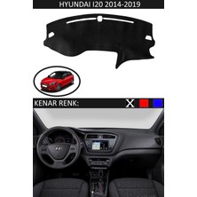 Hyundai I20 2014-2019 Için Uygun Torpido Koruma Halısı Siyah Kenar Renk Siyah