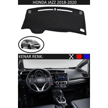Honda Jazz 2018-2020 Için Uygun Torpido Koruma Halısı Siyah Kenar Renk Siyah