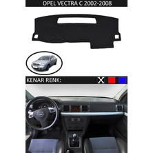 Opel Vectra C 2002-2008 Için Uygun Torpido Koruma Halısı Siyah Kenar Renk Siyah