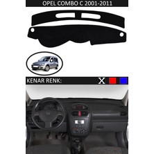 Opel Kombo C 2001-2011 Için Uygun Torpido Koruma Halısı Siyah Kenar Renk Siyah