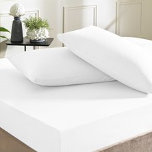 Taç Ranforce Lastikli Queen Size Çarşaf Set Beyaz