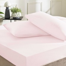 Taç Ranforce Lastikli King Size Çarşaf Set Pudra
