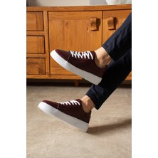 Safari Ayakkabı Tommy Erkek  Deri Sneaker Ayakkabı Bordo