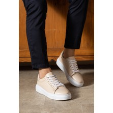 Safari Ayakkabı Tommy Erkek  Deri Sneaker Ayakkabı Bej