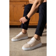 Safari Ayakkabı Tommy Erkek  Deri Sneaker Ayakkabı Bej