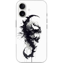 Dali Design Apple iPhone 16 Plus Uyumlu Şeffaf Kılıf Venom Tasarımlı