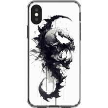 Dali Design iPhone Xs Uyumlu Şeffaf Kılıf Venom Tasarımlı