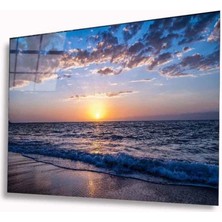 Deniz Günbatımı Cam Tablo 4mm Dayanıklı Temperli Cam