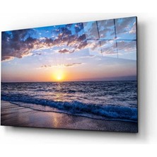 Marsilyan Günbatımı Manzara Cam Tablo 4mm Dayanıklı Temperli Cam