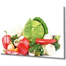 Sebzeler Cam Tablo 4mm Dayanıklı Temperli Cam