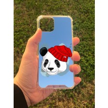 Just Cheap Store Apple iPhone 11 Pro Uyumlu Aynalı Panda Desenli Darbe Kamera Korumalı Silikon Telefon Kılıfı