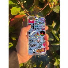 Just Cheap Store Apple iPhone Se 2022 Uyumlu Aynalı Adidas Desenli Darbe Kamera Korumalı Silikon Telefon Kılıfı