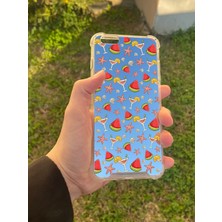 Just Cheap Store Apple iPhone 6 Plus Uyumlu Aynalı Karpuz Desenli Darbe Kamera Korumalı Silikon Telefon Kılıfı