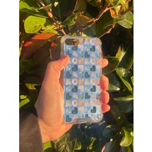 Just Cheap Store Apple iPhone 8 Uyumlu Aynalı Geometrik Desenli Darbe Kamera Korumalı Silikon Telefon Kılıfı