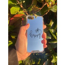 Just Cheap Store Apple iPhone Se 2020 Uyumlu Aynalı Happy Desenli Darbe Kamera Korumalı Silikon Telefon Kılıfı