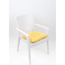 Altınpamuk Mega Sarı Sandalye Minderi 45X45 Özel Dikişli Bağcıklı