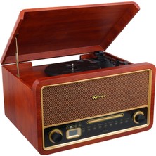 Magıcvoıce F29 Retro Vintage Çanta Pikap - CD - Radyo - Bluetooth - Aux - USB Mp3 Çalar 420X330X230MM