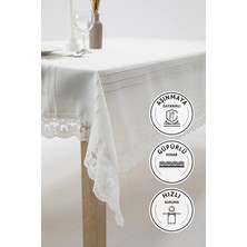 Favora Defne Leke Tutmaz Masa Örtüsü 160x220 - Krem