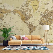 Vintage Fiziki Dünya Haritası Duvar Kağıdı