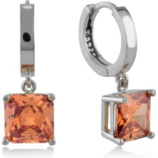 Karosh Champagne Zirconia Taşlı Kare Kesim Küpe