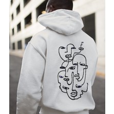 Terzili Giyin Minimalist Antik Erkek Baskılı Oversize Şardonlu Sweatshirt