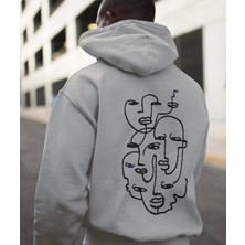 Terzili Giyin Minimalist Antik Erkek Baskılı Oversize Şardonlu Sweatshirt