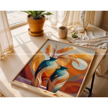 Tontilika Modern Vazo ve Desen Temalı 3'lü Ahşap Çerçeveli Tablo SETI-21 x 30