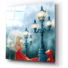 Sokak Lambası Cam Tablo 50 x 50  cm