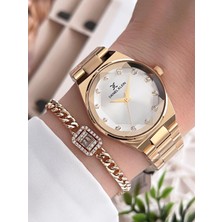 Daniel Klein Çelik Kordon 30 mt Suya Dayanıklı Kadın Kol Saati+Bileklik BFG.10041.X2